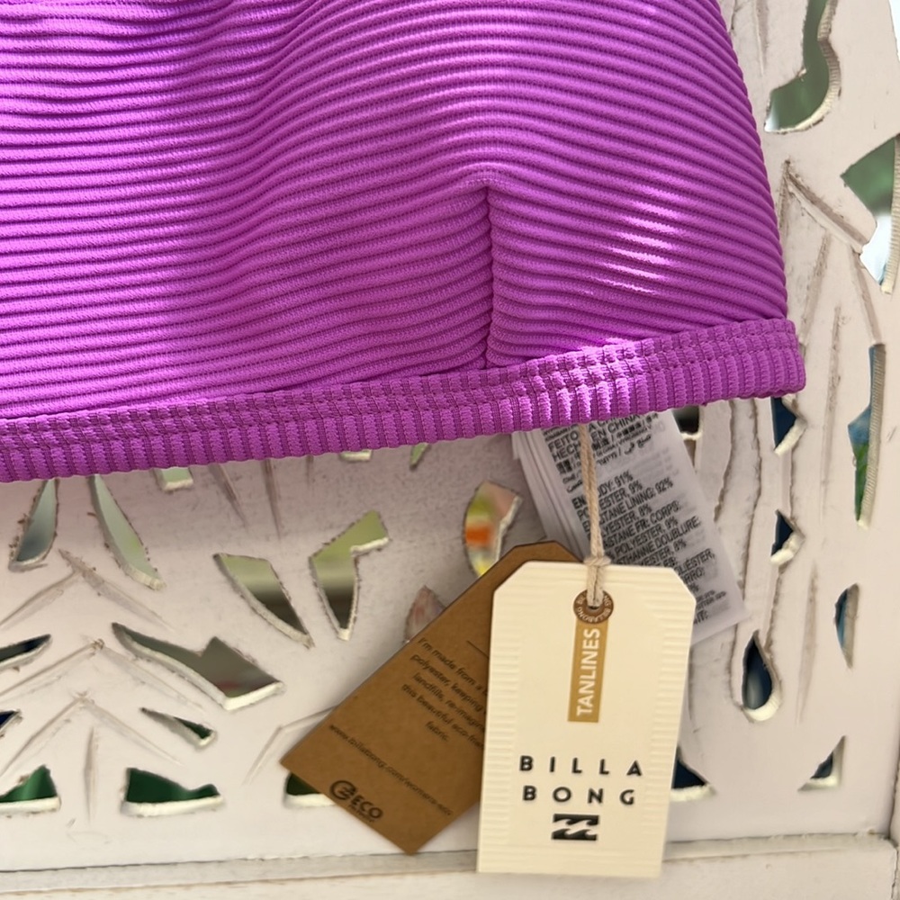 NWT Billabong Tanlines Avery mini scoop neck bikini top. Color: purple - Picture 8 of 10